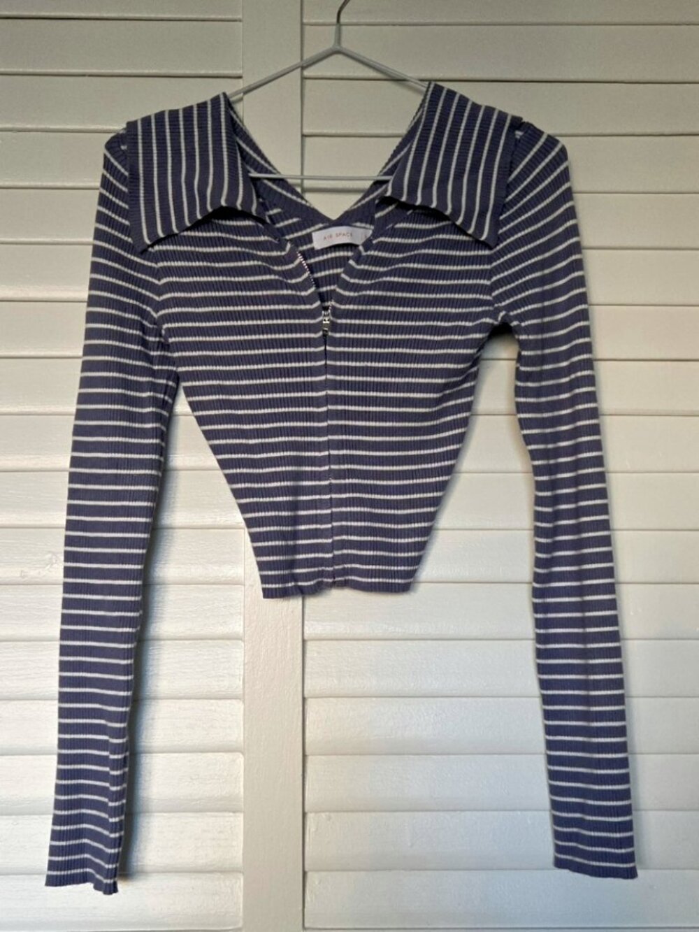 Striped Ribbed Knit Crop Top